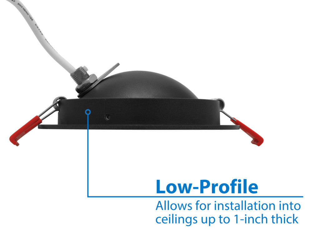 DGF 4" Selectable Canless Floating Gimbal LED Recessed Downlight, Black