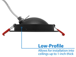 DGF 4" Selectable Canless Floating Gimbal LED Recessed Downlight, Black