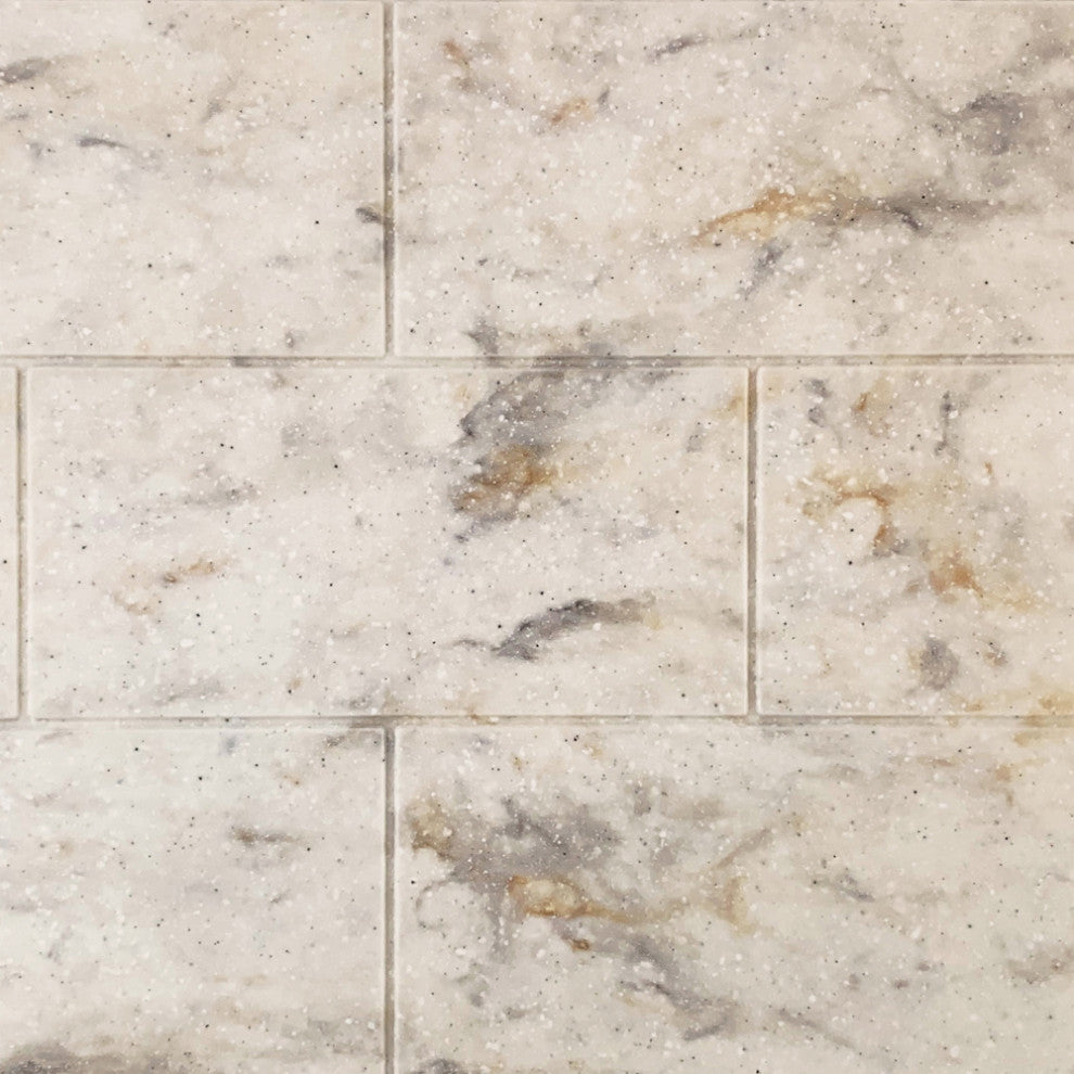 Transolid SaraMar 60"x36"x96" 6-Piece Shower Wall Kit, Biscotti Marble