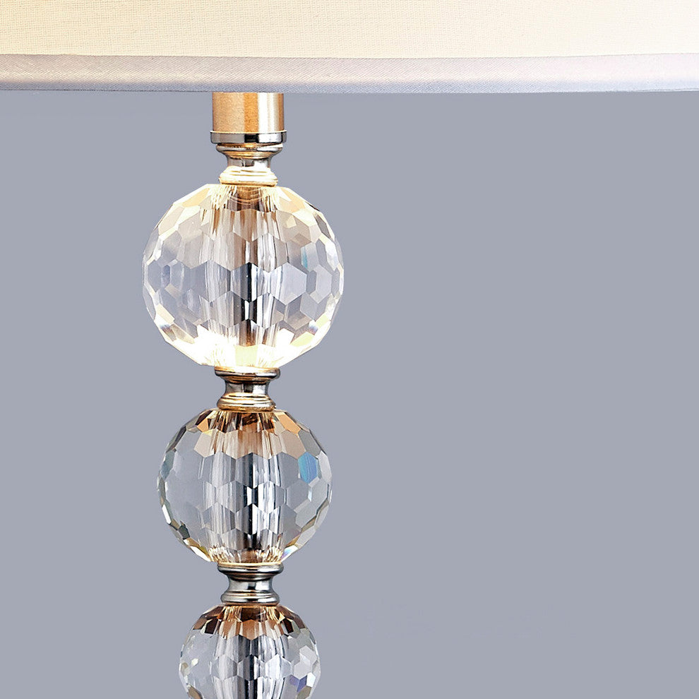 Madison 2 Piece Crystal Ball Lamp Set, Brushed Nickel