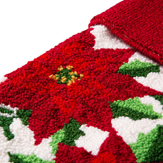 21"L Hooked Stocking, Poinsettia