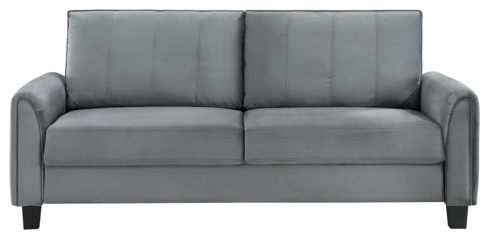 Davis Upholstered Rolled Arm Sofa Grey