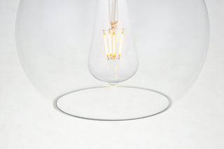 Midcentury Modern Black And Clear 1-Light <br>Flush Mount