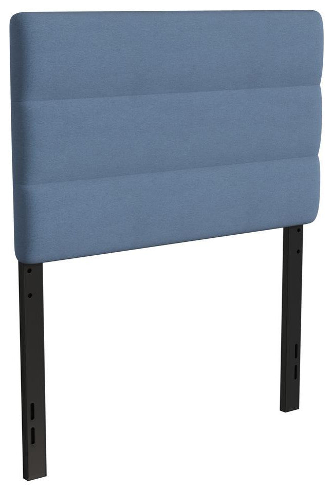 Paxton Stitched Upholstered Adjustable Height Headboard, Blue, Twin