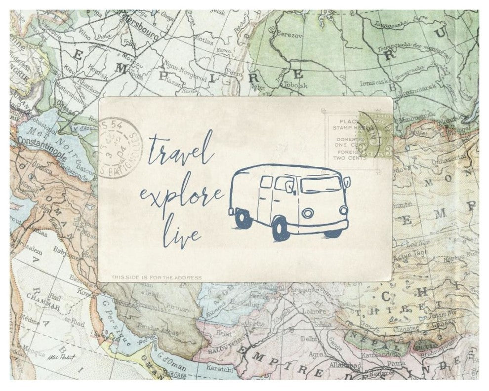 "Travel Posts II" Digital Paper Print by Katie Pertiet, 22"x18"