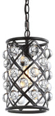 Gabrielle 8" Metal, Crystal LED Pendant, Oil Rubbed Bronze, Clear
