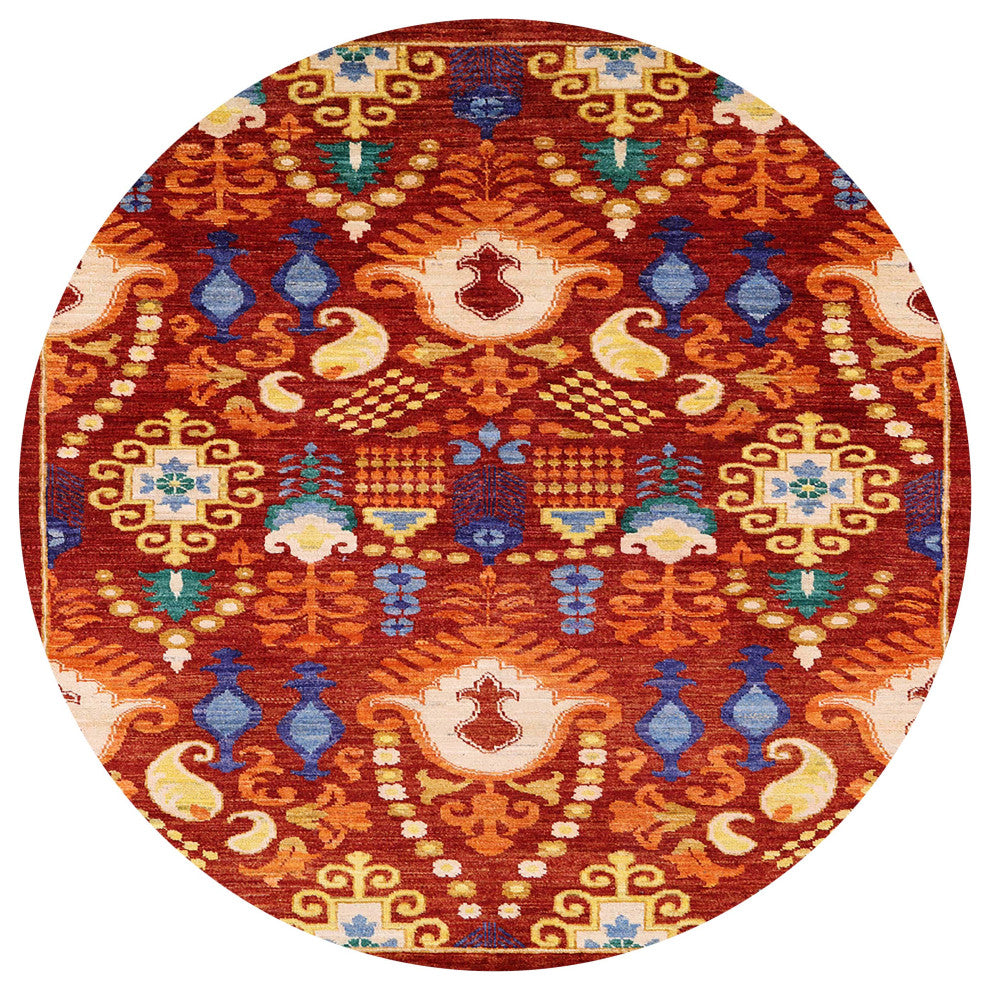 Ahgly Company Indoor Round Mid-Century Modern Area Rugs, 4' Round