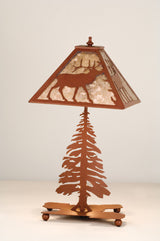21 5"H Lone Elk Table Lamp