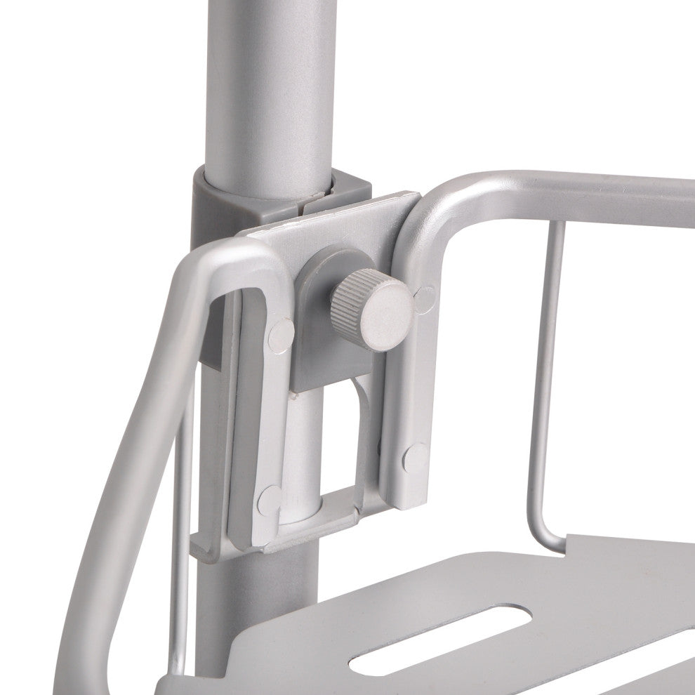 Utopia Alley Flat Shelf, Rustproof Corner Shower Caddy, Satin Chrome & Black, Satin Chrome