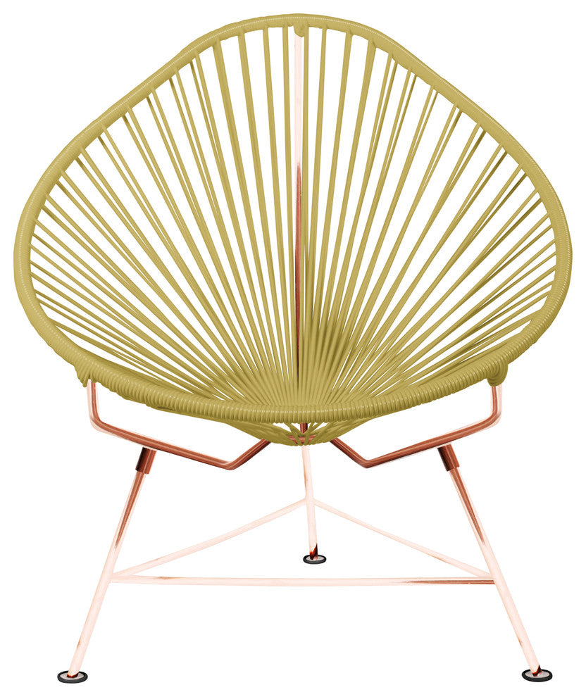 Junior Indoor/Outdoor Handmade Acapulco Chair, Gold Weave, Copper Frame