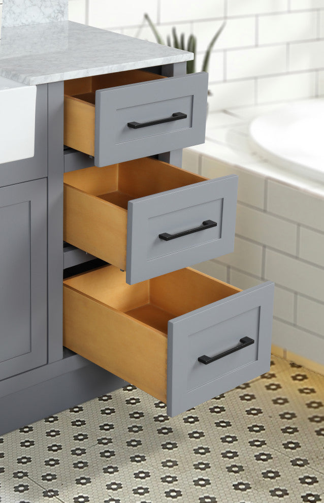 Laguna 60" Single Bathroom Vanity Set, Gray
