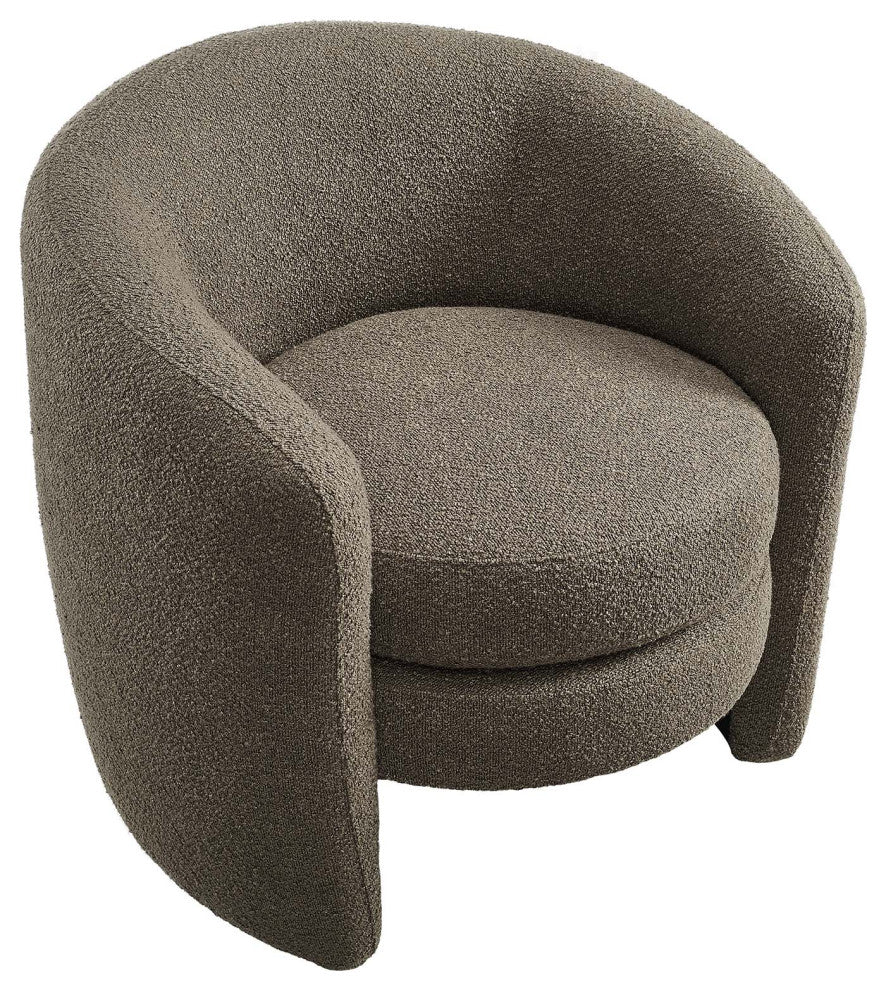Affinity Upholstered Boucle Fabric Curved Back Armchair
