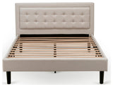 2Pc Fannin Bedroom Set, 1 Queen Bed, End Table, Mist Beige