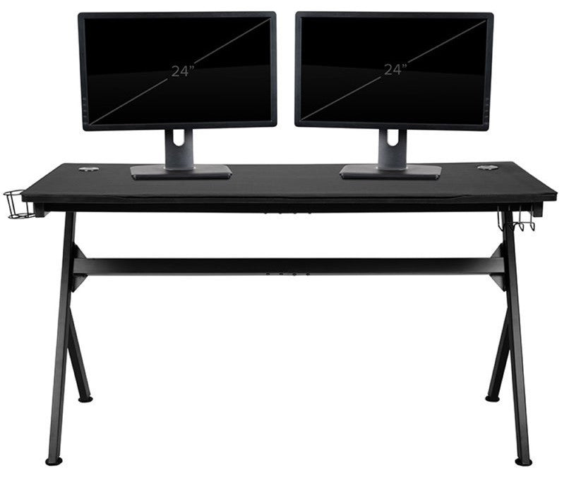 Gaming Desk and Blue Footrest Reclining Chair Set