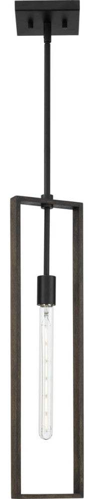 Boundary Collection 1-Light Modern Pendant, Matte Black