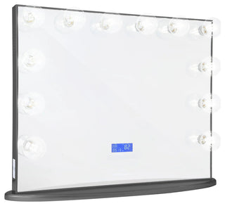 Hollywood Glow Plus Vanity Mirror, Charcoal, Clear Bulbs, Bluetooth