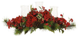 Hydrangea Holiday Candelabrum, Red and Green