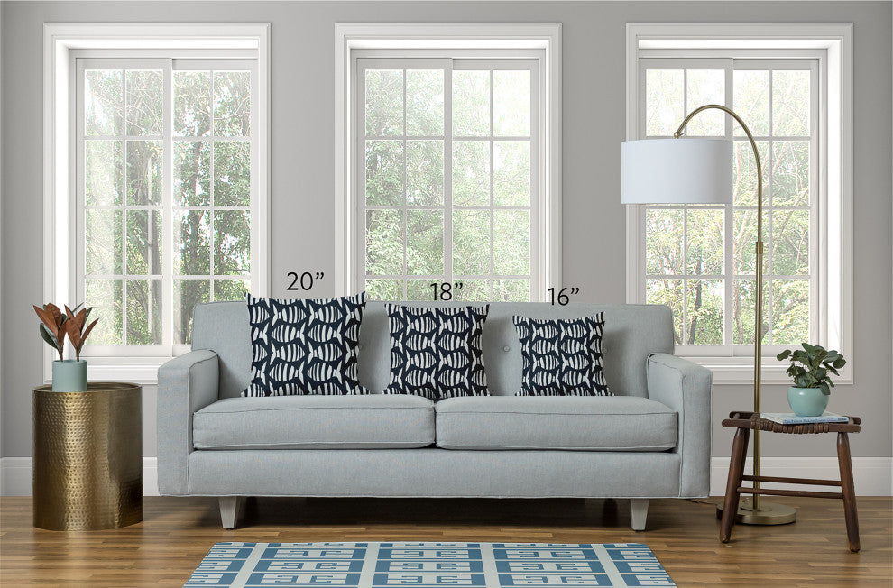 18x18" Anchored Nautical Decorative Indoor Pillow, Shark Blue