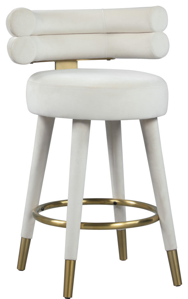 Fitzroy Velvet Upholstered Counter Height Stool (Set of 2)