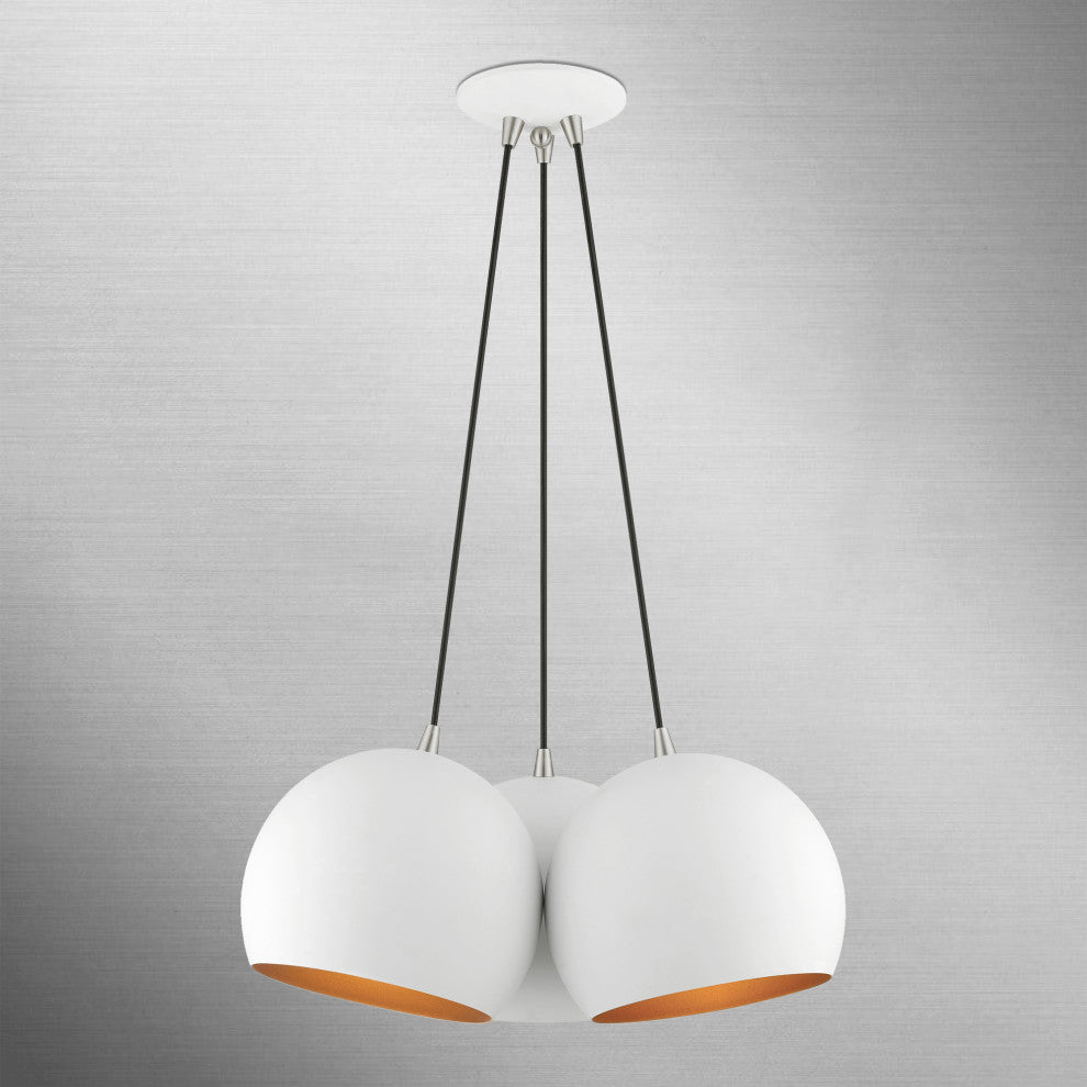 Livex Lighting 3 Light White Globe Pendant