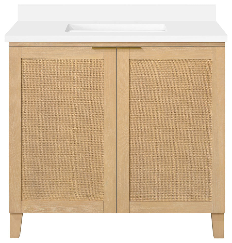 OVE Decors Macy Single Sink Bathroom Vanity, Rustic Ash, 36 in.