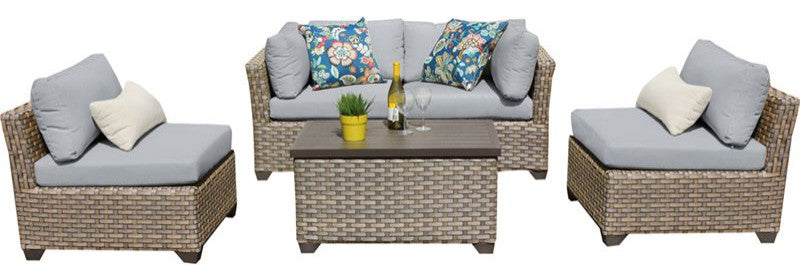 Monterey 5 Piece Outdoor Wicker Patio Furniture Set 05c