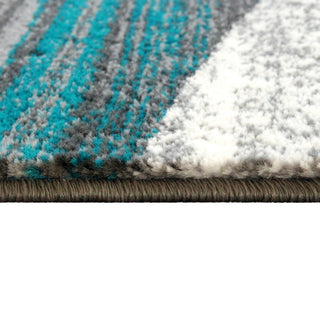 Clifton Collection Rectangle 8' x 10' Swirl Patterned Area Rug, Turquoise