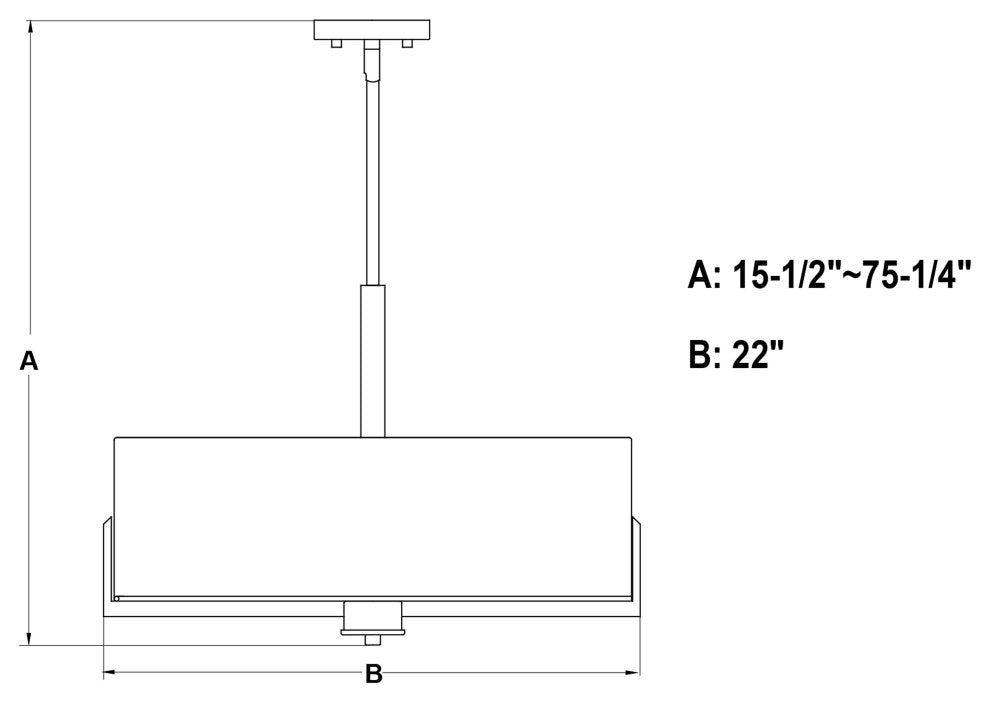 Surrey 22" 5 Light Chandelier Natural Brass