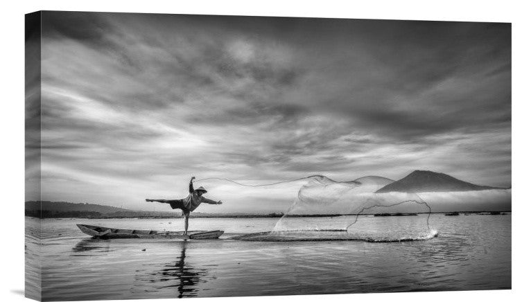 "Man Behind The Nets" Stretched Canvas Giclee by Arief Siswandhono, 16"x10"
