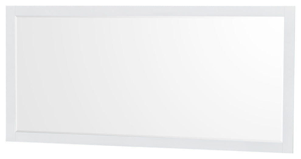 Sheffield 72" White DBL Vanity, Calacatta Quartz Top, Square Sinks, 70" Mirror
