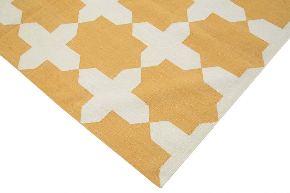 Rug N Carpet - Handmade Wool 6' 2'' x 8' 11'' Flatweave Dhurrie Kilim Rug