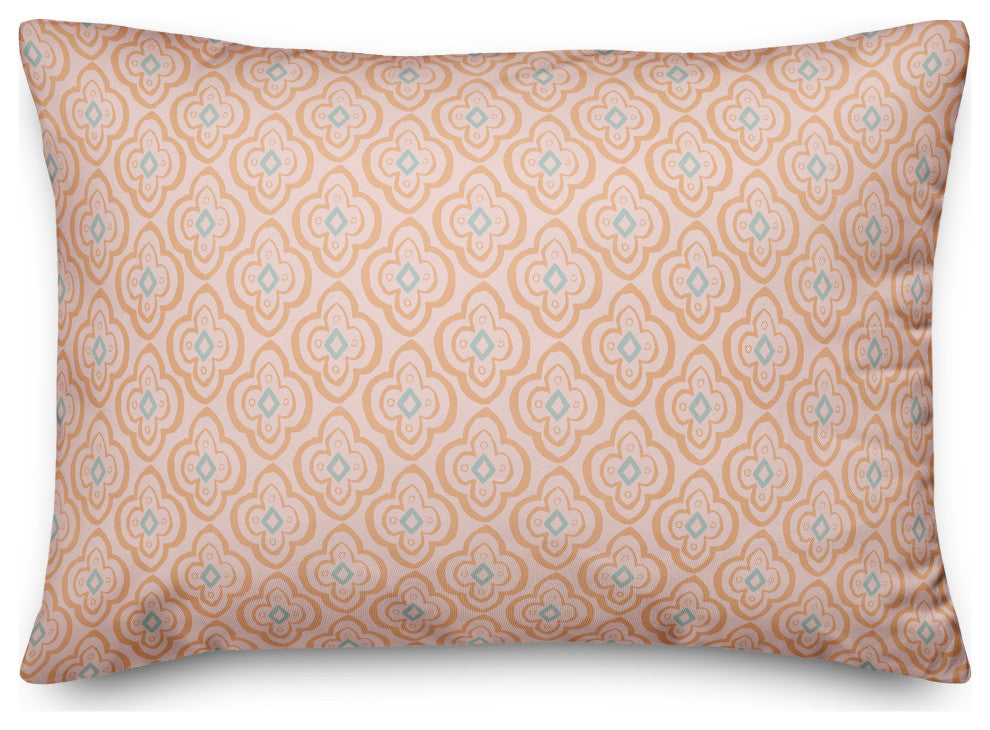 Orange Quatre on Pink 20x14 Spun Poly Pillow