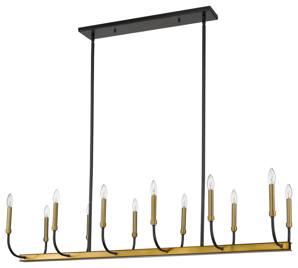 Z-Lite 479-12L Haylie 12 Light 15"W Taper Candle Chandelier - Matte Black /