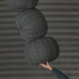 Vibe by Millie Solid Gray Round Pouf