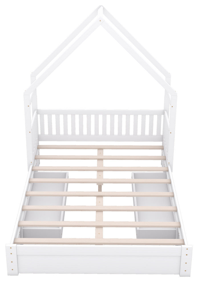 Gewnee Wood Queen Size House Platform Bed