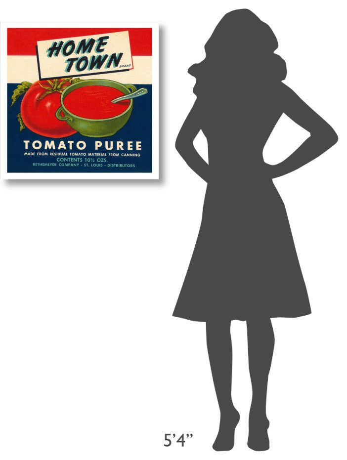 "Home Town Brand Tomato Puree" Digital Paper Print by Retrolabel, 24"x24"