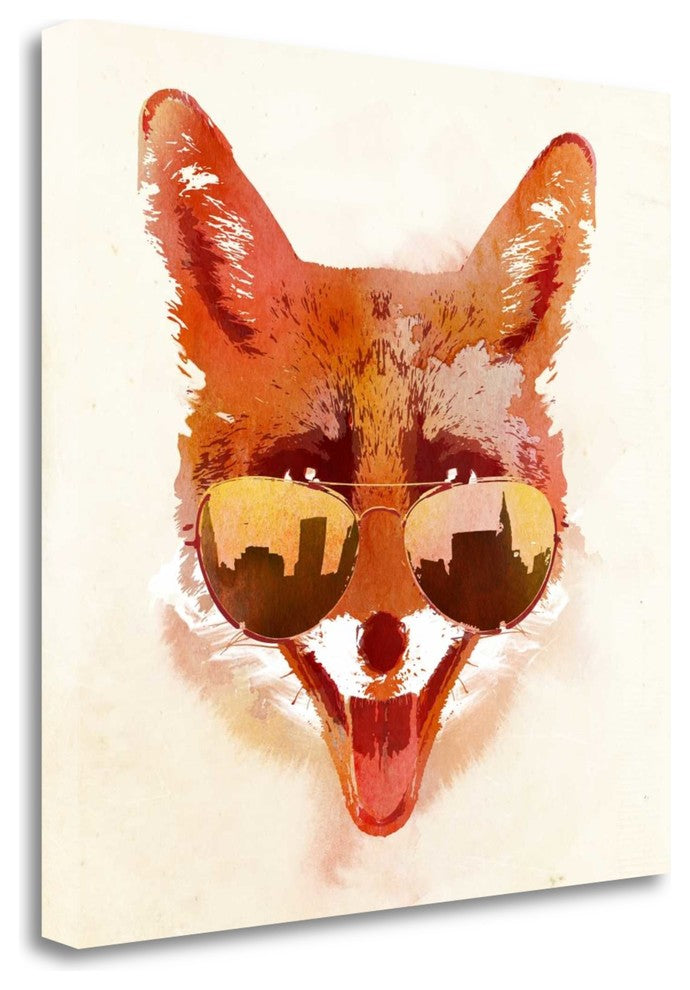 "Big Town Fox" By Robert Farkas, Giclee Print on Gallery Wrap Canvas