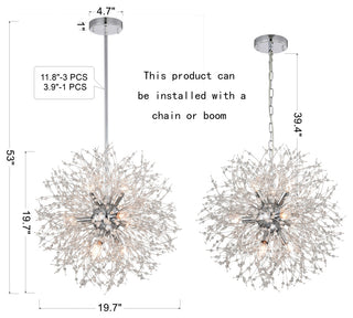 Subra 9-Light Sputnik Globe Chandelier