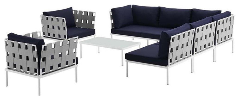 Harmony 8-Piece Outdoor Patio Aluminum Sectional Sofa Set