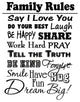 VWAQ Family Rules Vinyl Wall Decal Inspirational Quote Family Room Home Decor