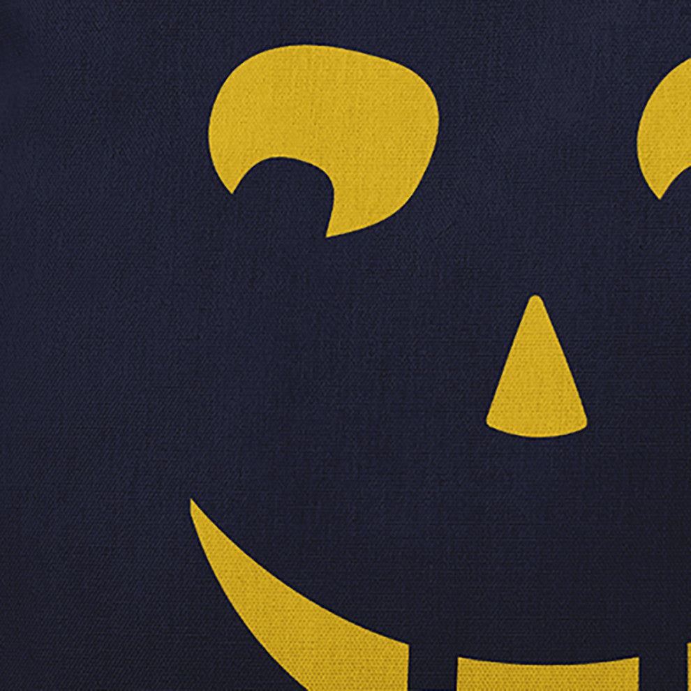 Halloween Jack-O-Lantern Right Accent Pillow, Navy, 18"x18"