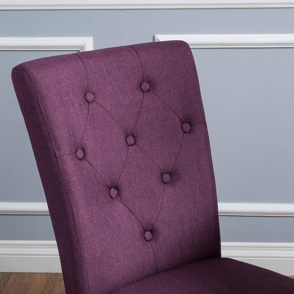 Stylish Fabric Dining Chair, Deep Purple
