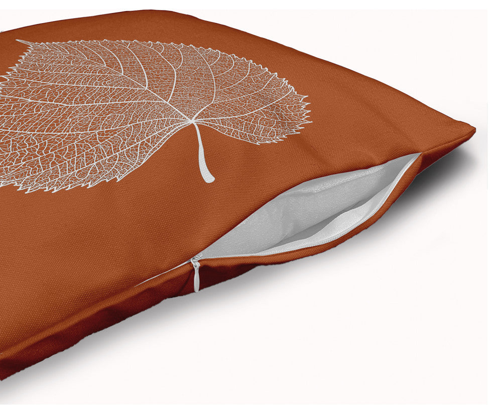 Leaf Study Accent Pillow With Removable Insert, Nutmeg, 20"x20"