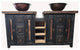 Saint Vincent Reclaimed Wood Rustic Bathroom Vanity, 72"x22"x36"