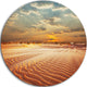 Red Desert Under Blue Cloudy Skies, Landscape Round Metal Wall Art, 23"