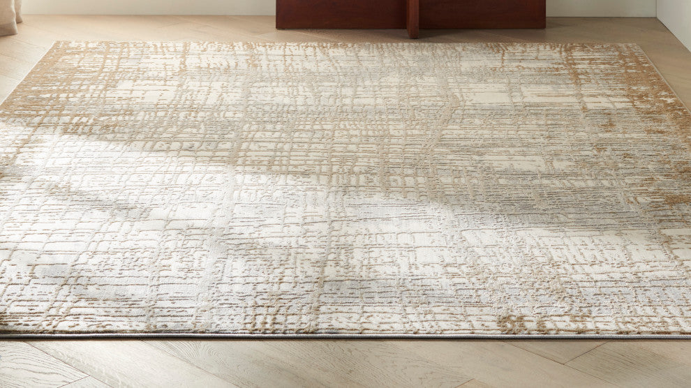 Calvin Klein CK950 Rush 9' x 12' Ivory/Taupe Modern Indoor Area Rug