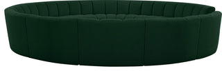 Infinity Black Boucle Fabric Upholstered Arc Shaped Modular Sectional, Green, 12-Piece, Arc-Shaped