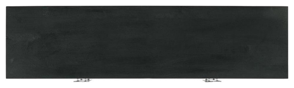 Pemberly Row 4-door Contemporary Wood Accent Cabinet in Walnut and Black