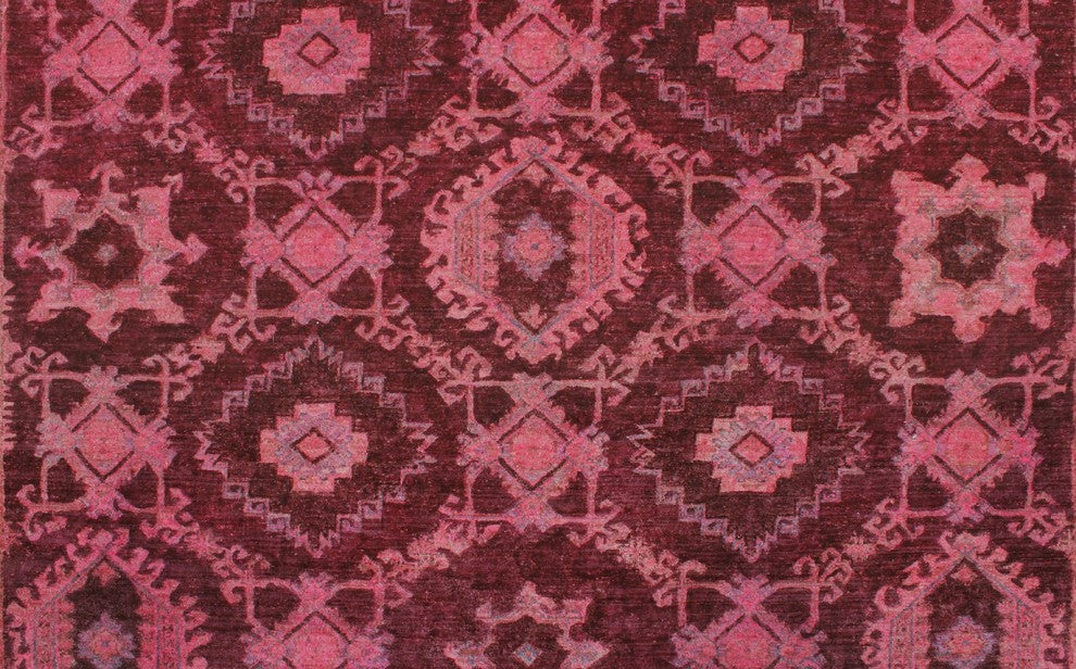 7'10x9'10 Overdyed Chobi Addney Magenta/Pink Rug