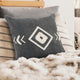 Tufted White Geometric Diamond Throw Pillow
